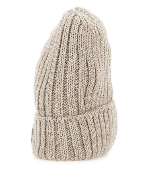 Colmar White Gerippte Beanie Logo-Patch