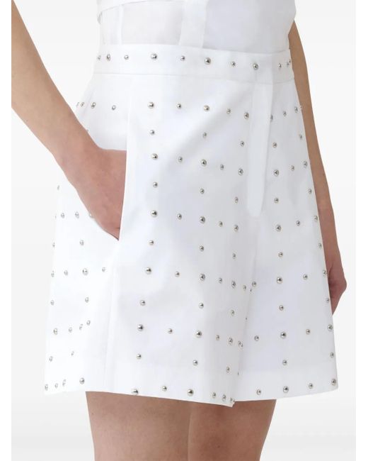 Fabiana Filippi White Stud-Detail Tailored Short
