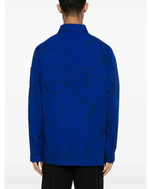 A_COLD_WALL* Blue Overdye "Volt" Zip Overshirt for men