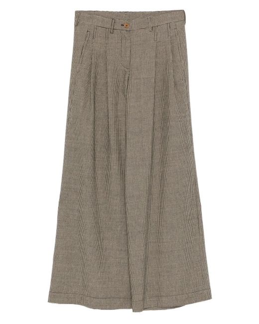 Jejia Gray Houndstooth Pleated-Front Trousers