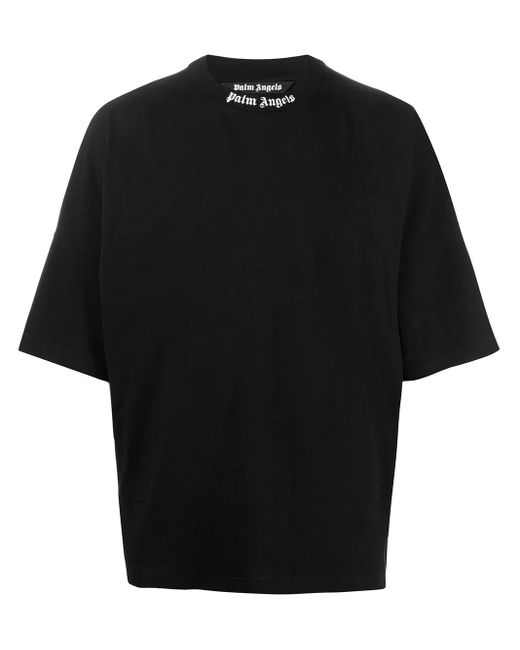 Palm Angels Black Classic Logo-print Cotton-jersey T-shirt for men