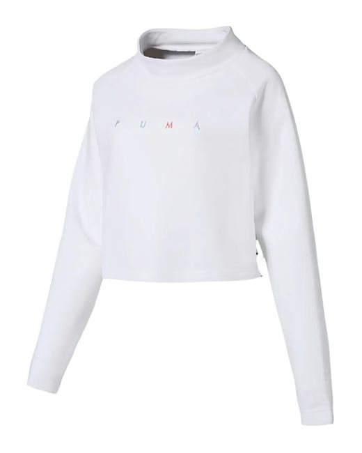 PUMA Sweater Met Grafische Print in het White