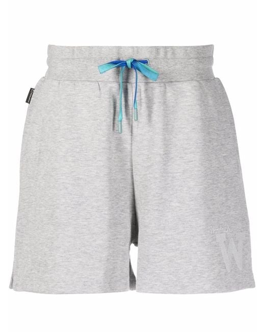 Woolrich Blue Logo-Embroidered Organic Cotton Shorts