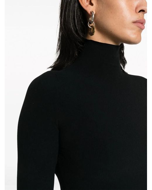 Balenciaga Blue Ribbed-Knit Roll-Neck Sweater