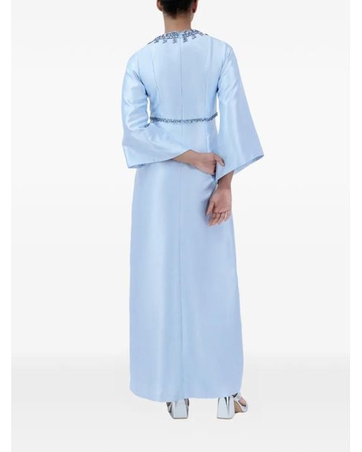 Baruni Blue Sahara Embellished Maxi Dress
