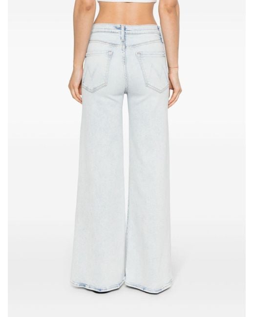 Mother White The Tomcat Roller Wide-Leg-Jeans