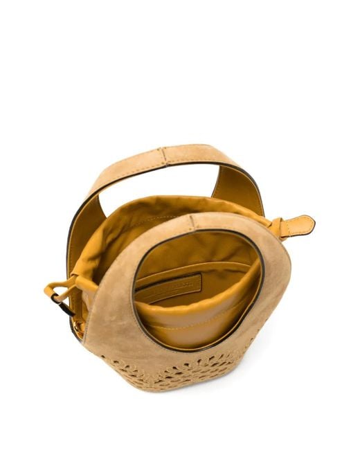 Alberta Ferretti Brown Laser-Cut Suede Tote Bag