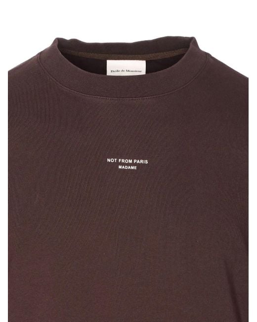 Drole de Monsieur Red Crew Neck Logo T-Shirt for men