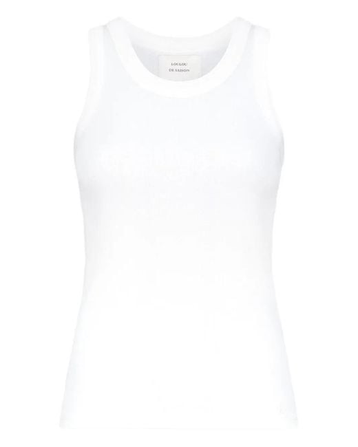 Loulou de Saison White Limba Embroidered Tank Top