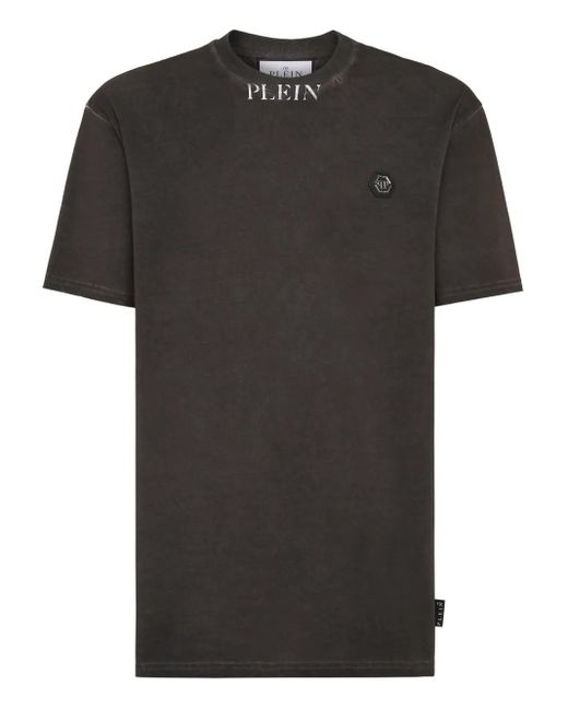 Philipp Plein Basic Old Dye T-Shirt in Black für Herren