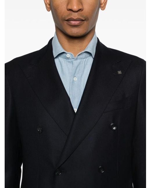 Tagliatore Blue Double-Breasted Blazer for men