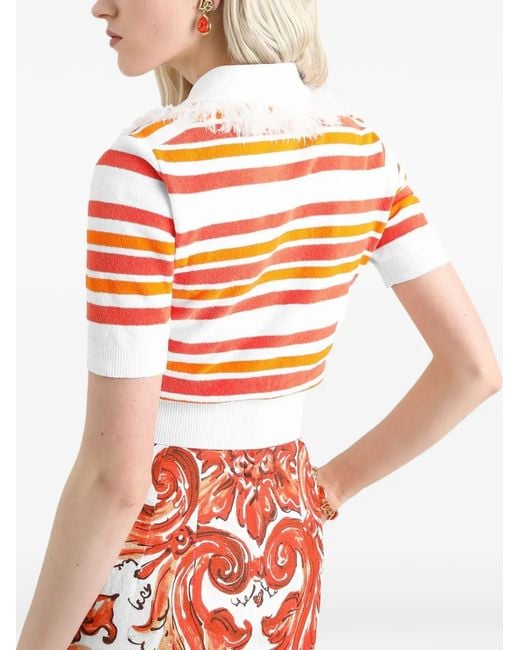 Dolce & Gabbana Orange Polo Shirt Pullover
