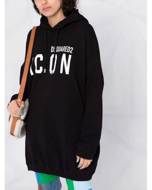 DSquared² Black Logo-Print Hoodie