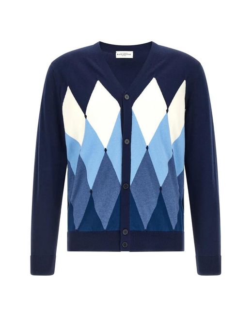 Ballantyne Blue V-Neck Cardigan for men