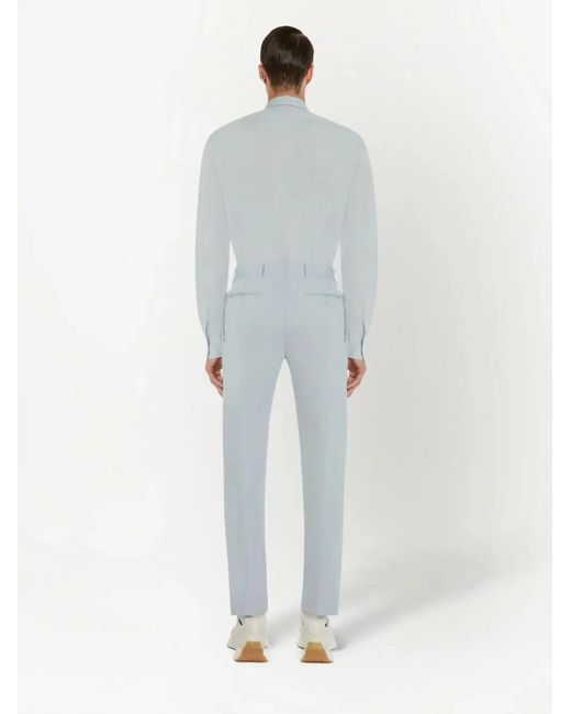 McQueen White Concealed Placket Shirt for men