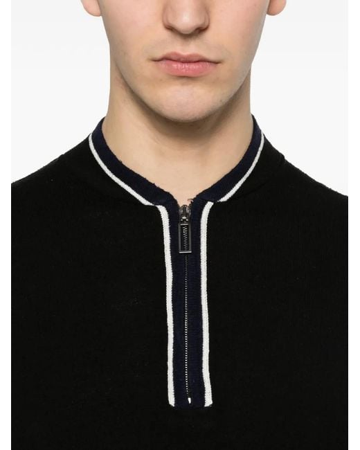 Paolo Pecora Black Zip-Detail Short-Sleeve T-Shirt for men