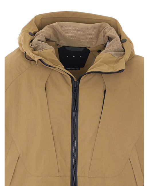 JG1 Natural Frontal Zip Hooded Jacket for men