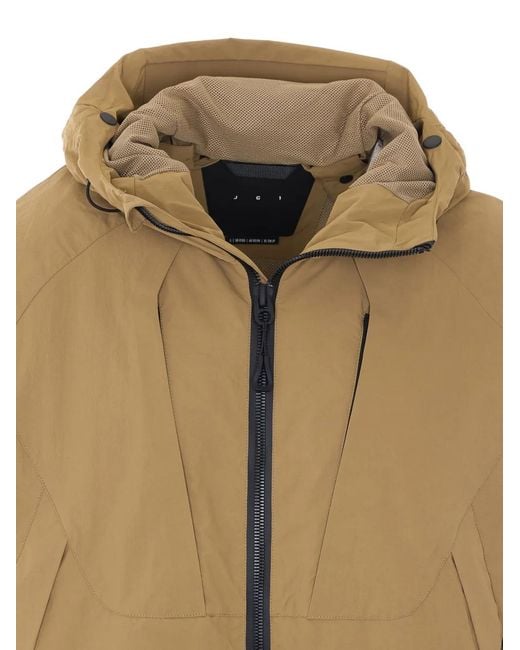 JG1 Natural Frontal Zip Hooded Jacket for men
