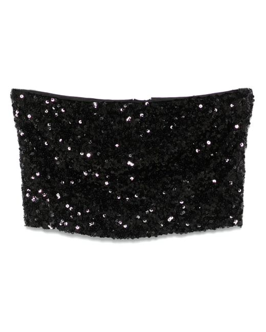 ROTATE BIRGER CHRISTENSEN スパンコール クロップドトップ Black