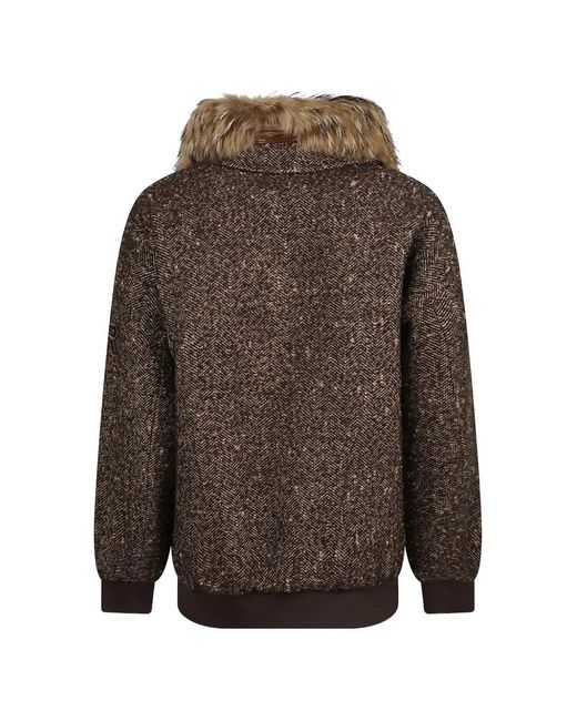 Ermanno Scervino Brown Herringbone-Pattern Jacket