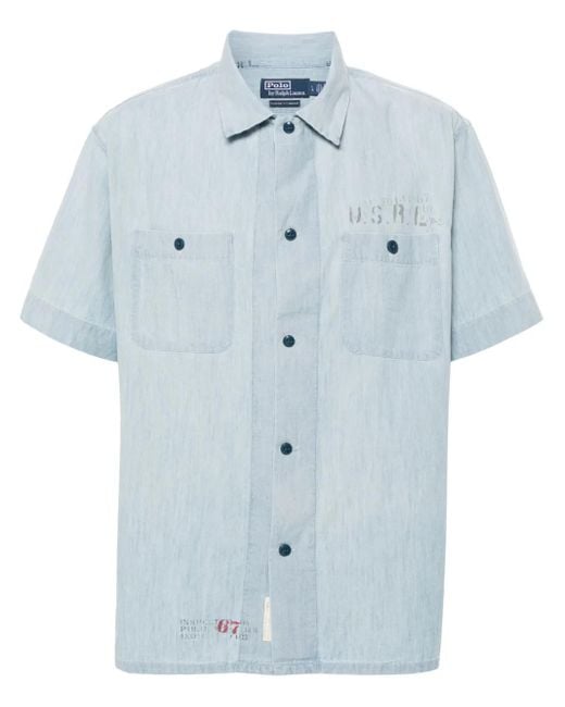 Polo Ralph Lauren Blue Short Sleeve-Sport Shirt for men