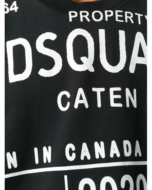 DSquared² Black Printed Sweatshirt for men