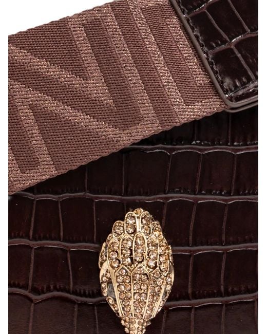 Kurt Geiger Brown Kensington Croc-Effect Leather Crossbody Bag