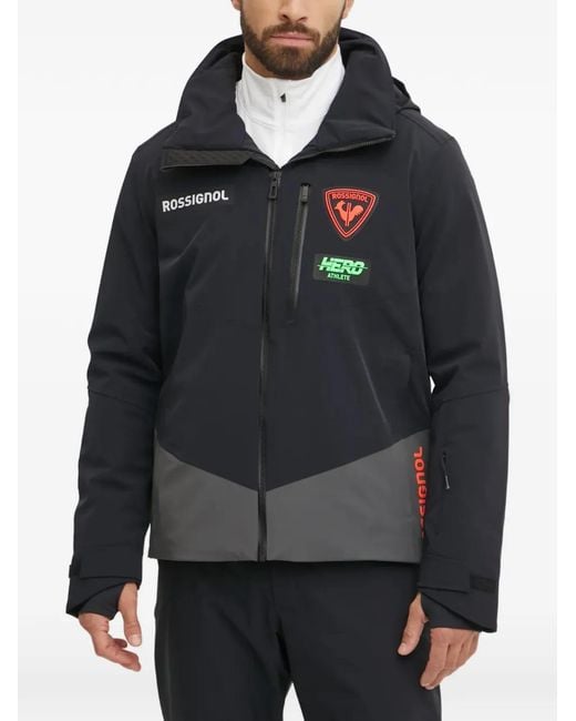 Rossignol Black Hero Logo-Detail Zip-Fastening Ski Jacket for men