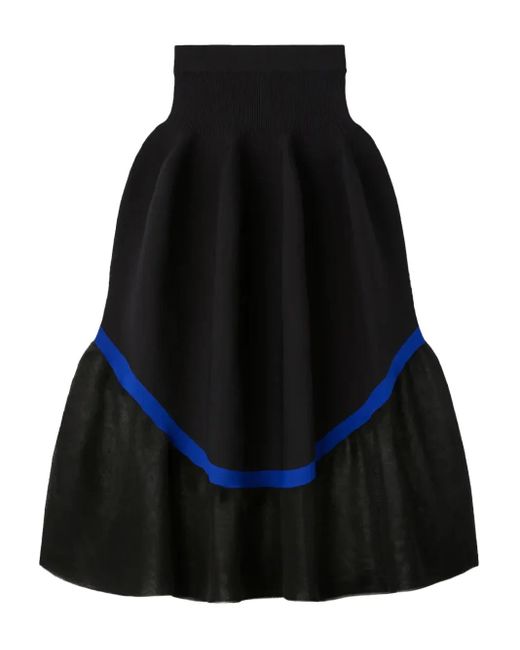 CFCL Black Pottery Lucent Pleated Midi Skirt