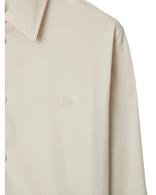 Burberry White Cotton Shirt for men