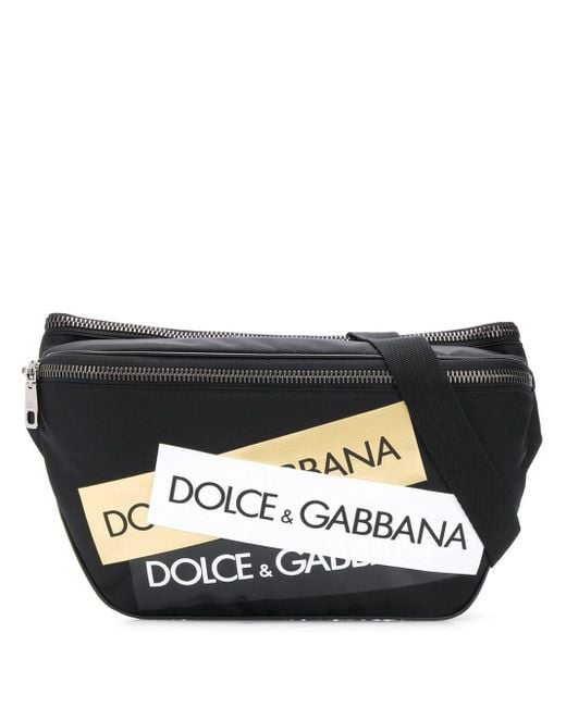 Dolce & Gabbana Black Logo Patch Belt Bag for men