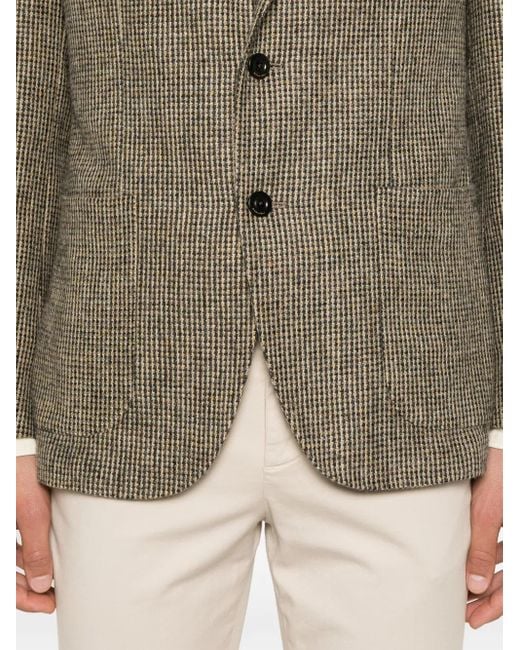 Boglioli Brown Monogram-Jacquard Blazer for men