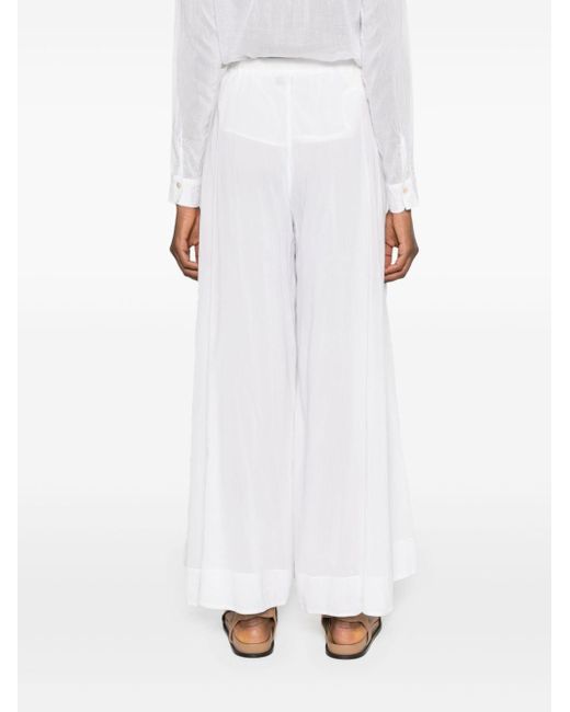 Forte Forte White Cotton And Silk Blend Trousers