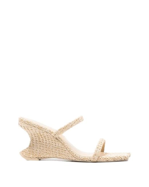 Cult Gaia Natural Raven Woven Sandals