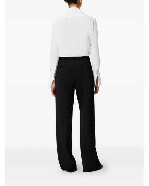 Another Tomorrow White Signature Bow-Detail Silk Blouse