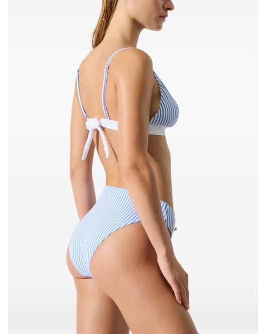 Karl Lagerfeld Blue Stripped Bikini Top