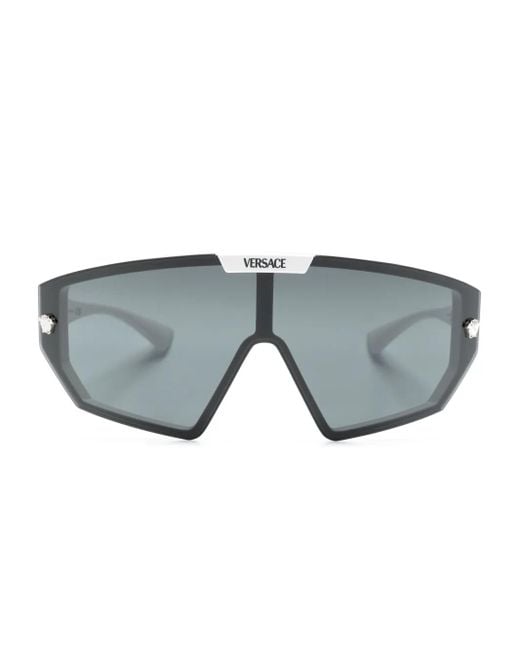 Versace Gray Medusa Shield-Frame Sunglasses