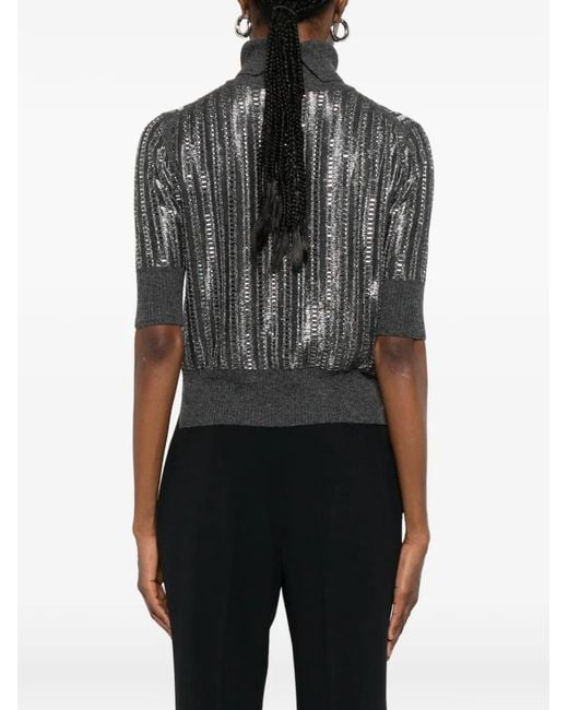 Ermanno Scervino Gray Sweat À Sequins Brodés