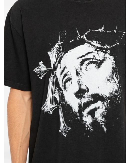 Melt Black Graphic-Print T-Shirt for men