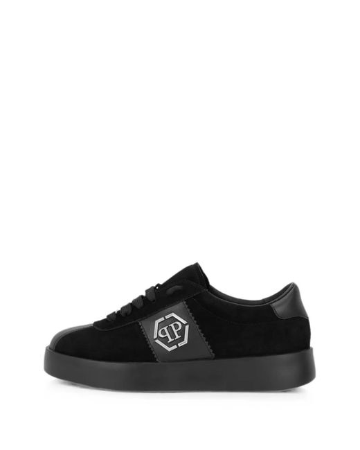 Philipp Plein Black Low-Top Sneakers Hexagon for men