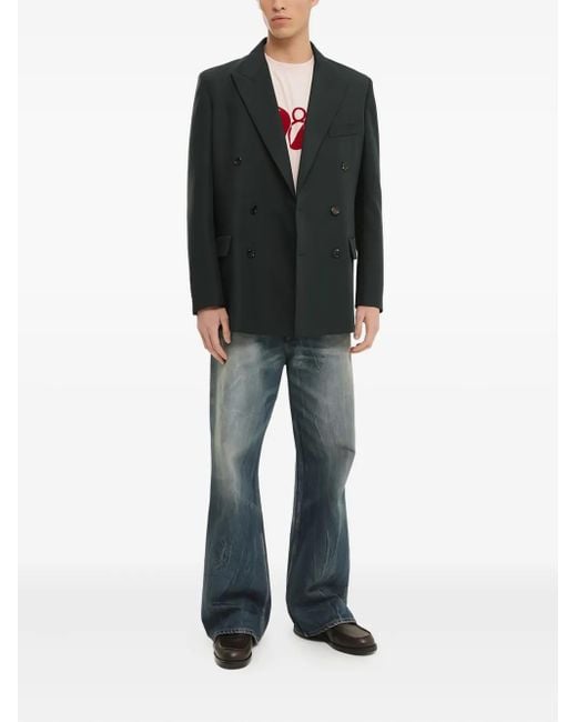 1989 STUDIO Black Double-Breasted Blazer for men