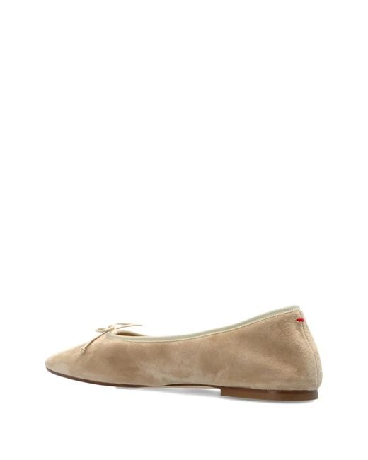 Aeyde White Bow Suede Falt Pumps