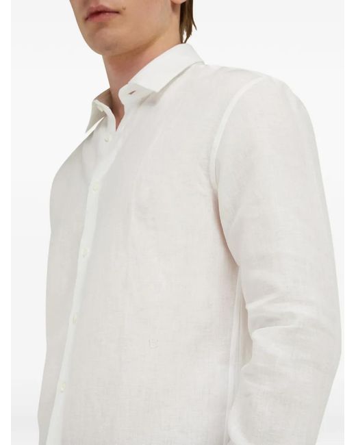 Ferragamo White Poplin Shirt for men