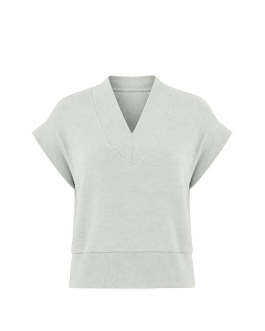 Varley Gray Gracee V-Neck Top