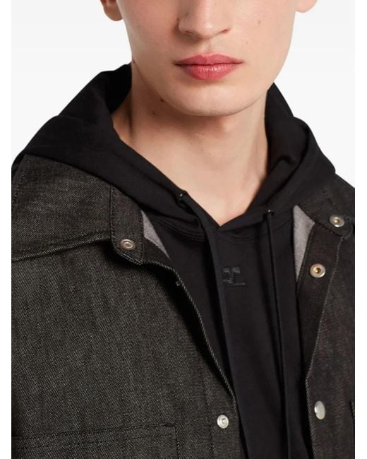 Courreges Black Button-Up Utility Overshirt