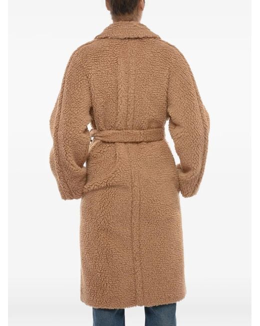 Stella McCartney Natural Belted Teddy Coat