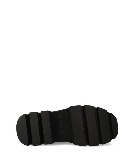 M I S B H V Black Logo-Print Lace-Up Boots for men