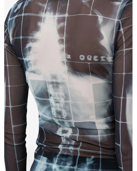 Top Squeletor de malla Jean Paul Gaultier de color Gray