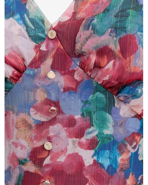 Morgan Red Floral-Print Ruffled Mini Dress