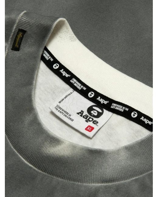 Aape By A Bathing Ape Gray Graphic-Print T-Shirt for men